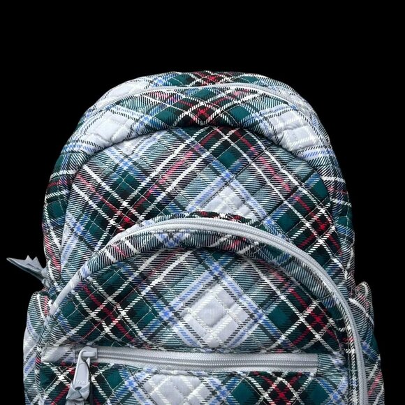 Vera Bradley Cotton Compact Backpack Snowy Plaid‎ Quilted 20L Machine Washable main image 15